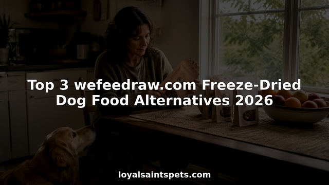 Woman selecting freeze-dried dog food alternatives with her dog
