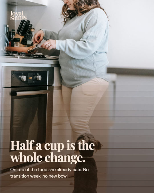 Half a cup is the whole change.