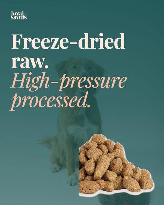 Freeze-dried raw. High-pressure processed.