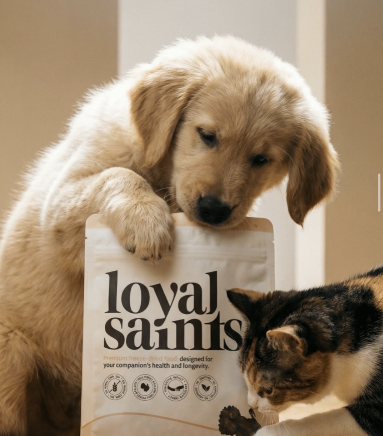 Happy dog with Loyal Saints
