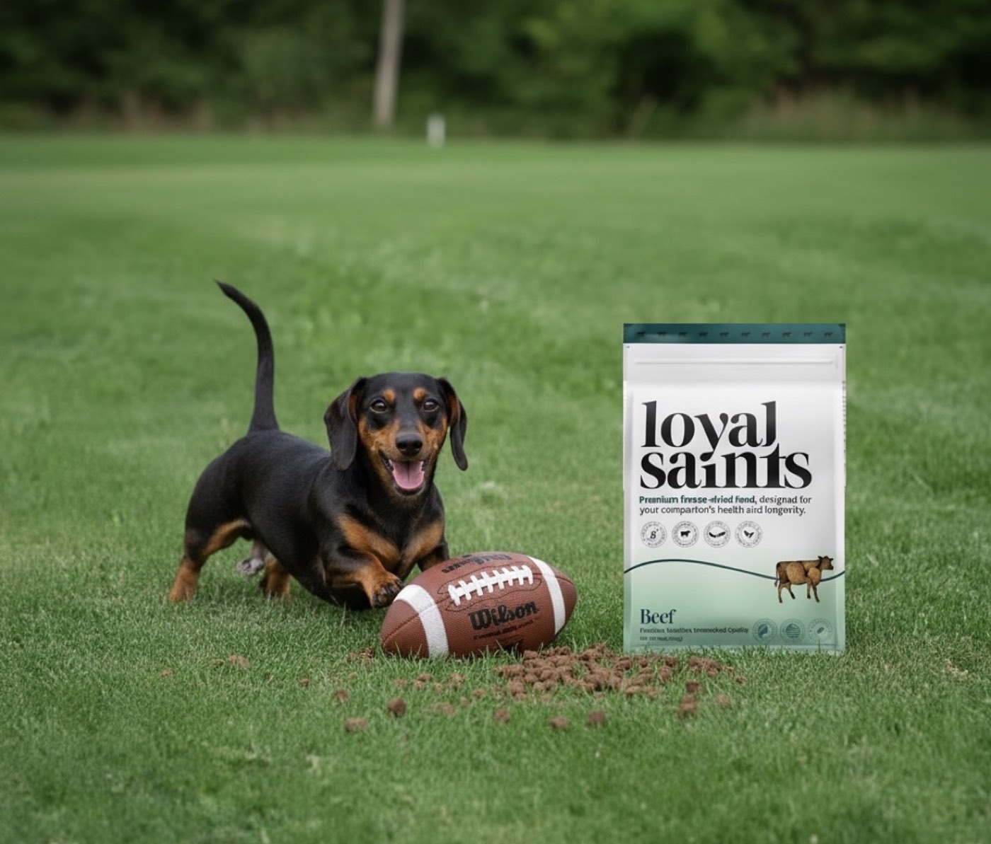 Happy dog with Loyal Saints